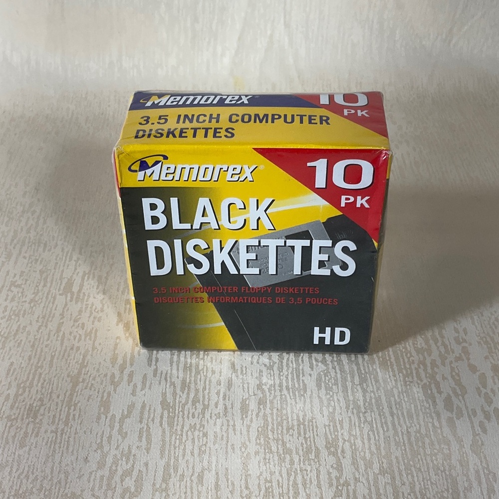 2004 Memorex Black Diskettes 3.5 Inch Computer Floppy Diskettes 10 Pack HD